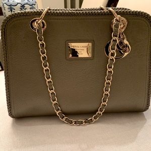 Pierre Cardin couture leather ocre gold bag